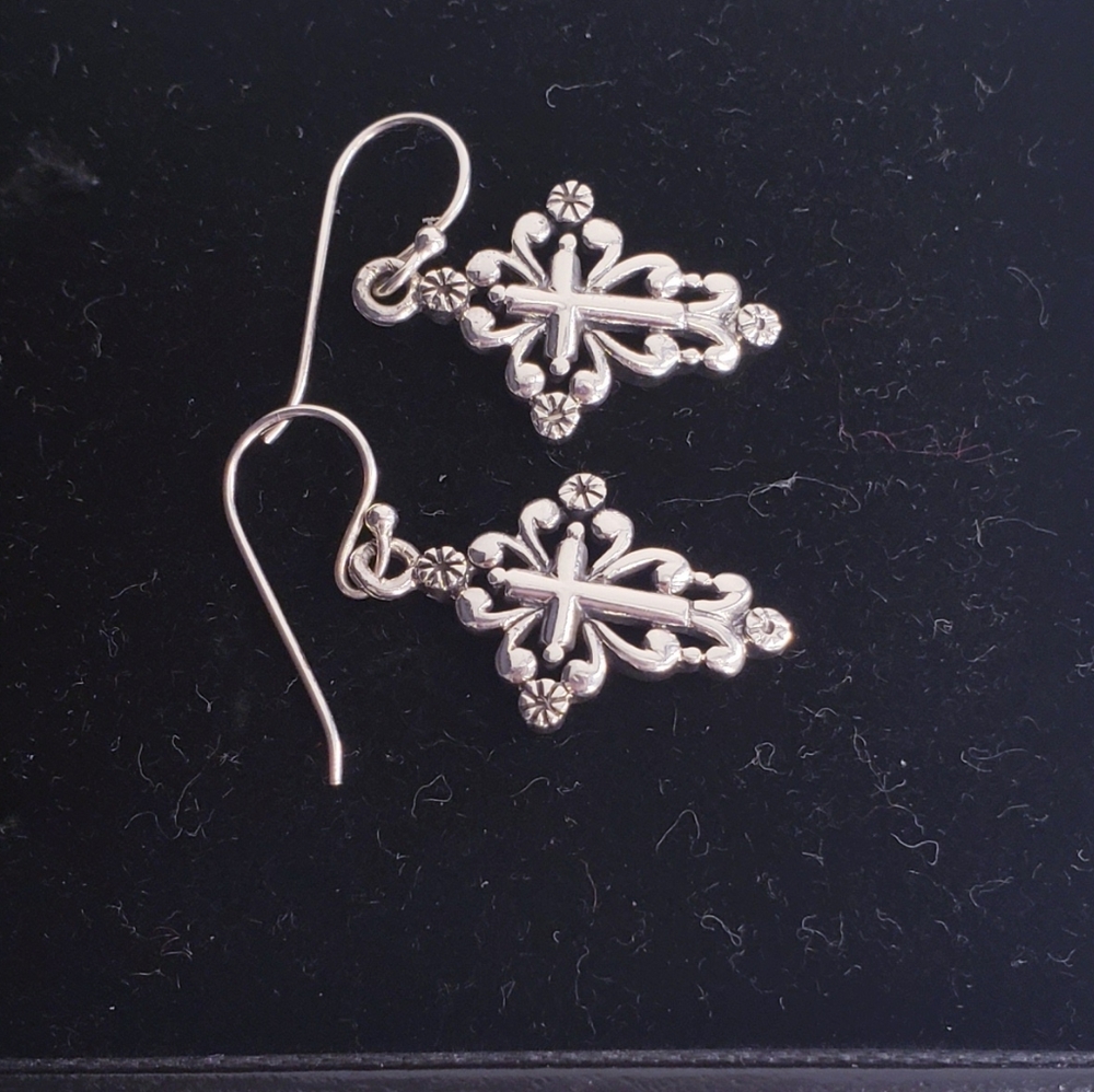 Cross Dangle Style Scrollwork Signed Sterling Sil… - image 8